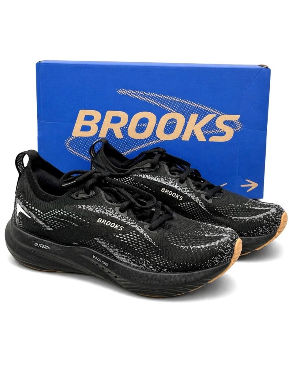 Brooks Glycerin 22 Mens Supportive Running Shoes Size 10.5 Black Cushion Sneaker